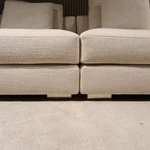 Modern L-Shaped Modular Sectional Sofa with Handwoven Leather Accents & Premium Textured Fabric